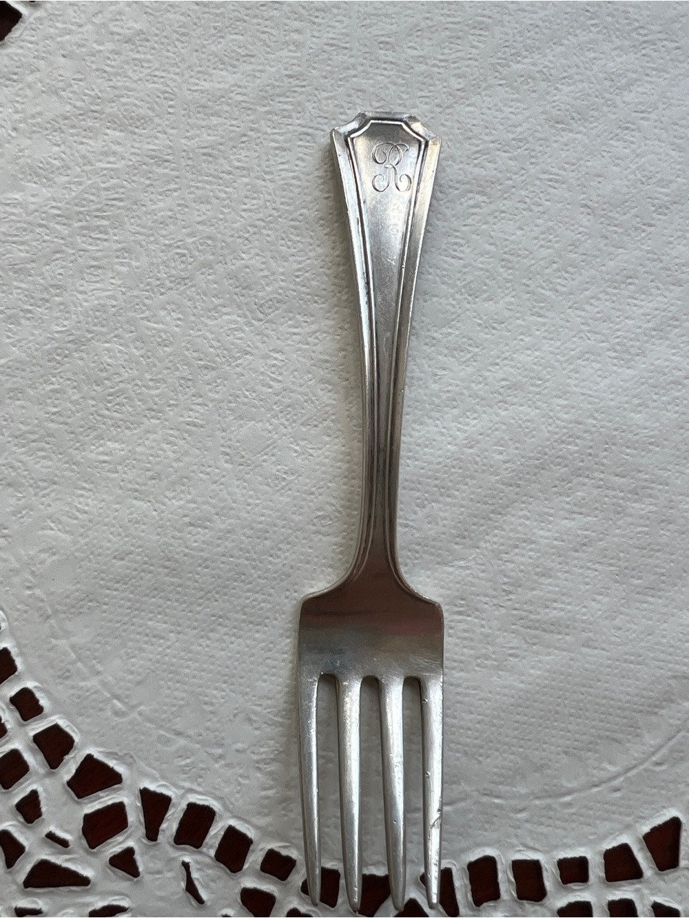 Gorham Sterling Silver Flatware Fork with Monogram “R”